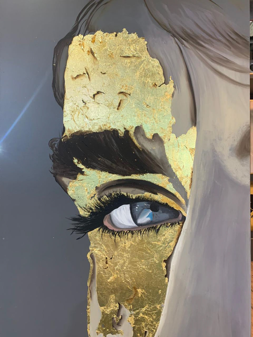 Golden Gaze – Trompe L’Oeil Portrait Wall Art